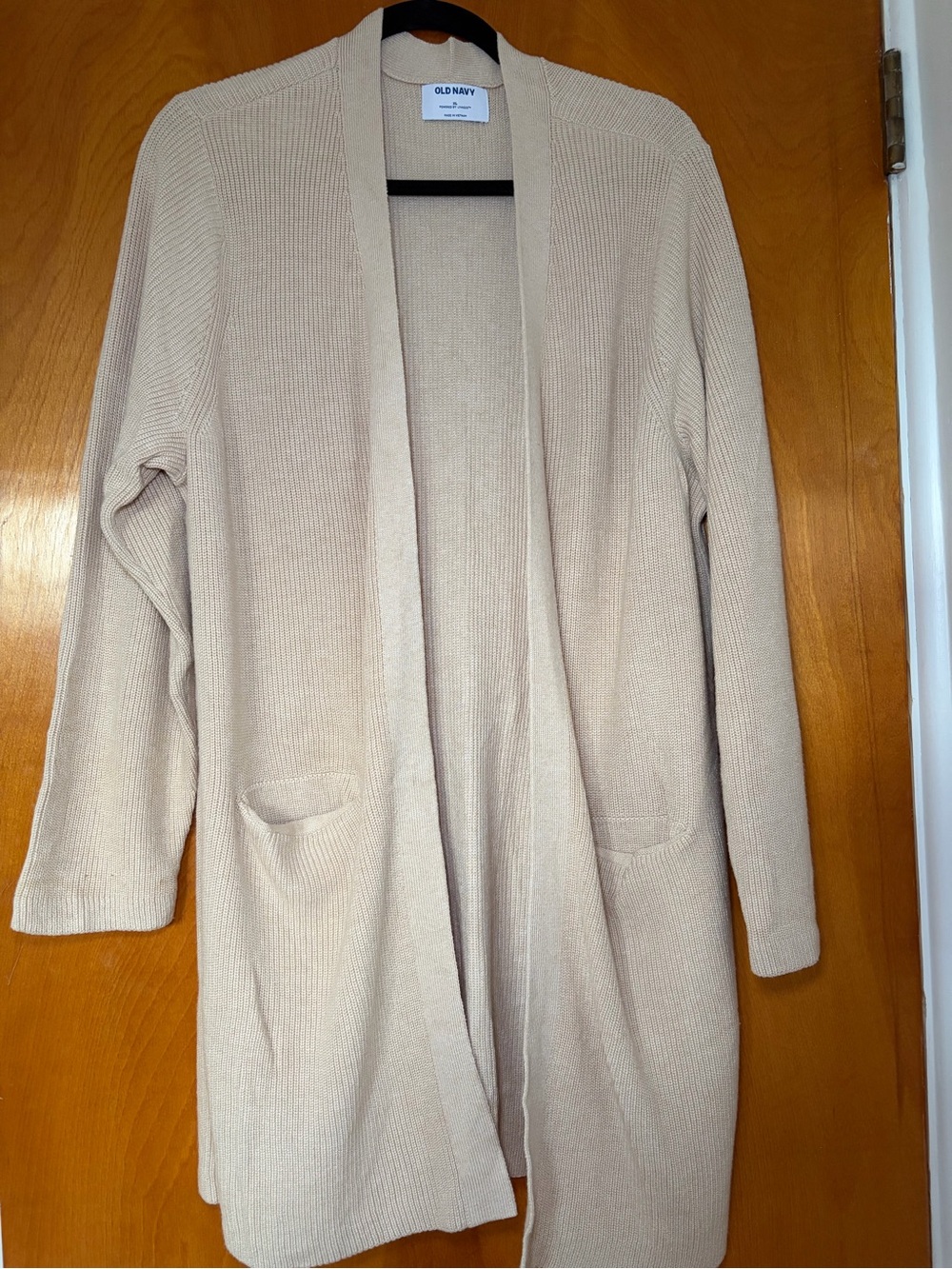 Old Navy Beige Open-Front Long Cardigan